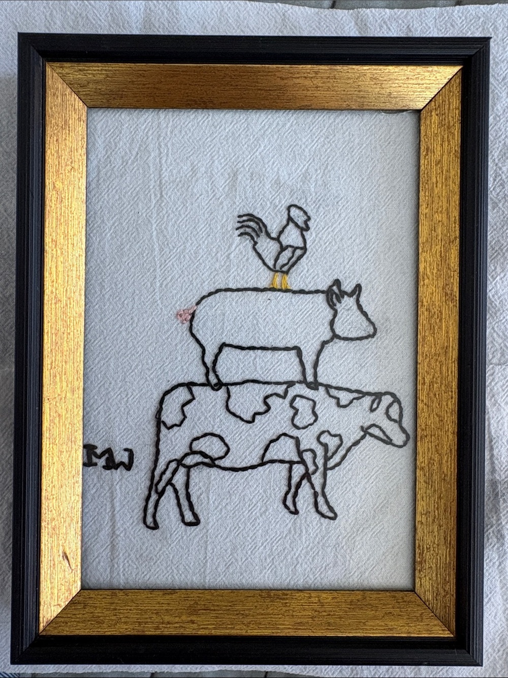 The chicken, pig, and cow